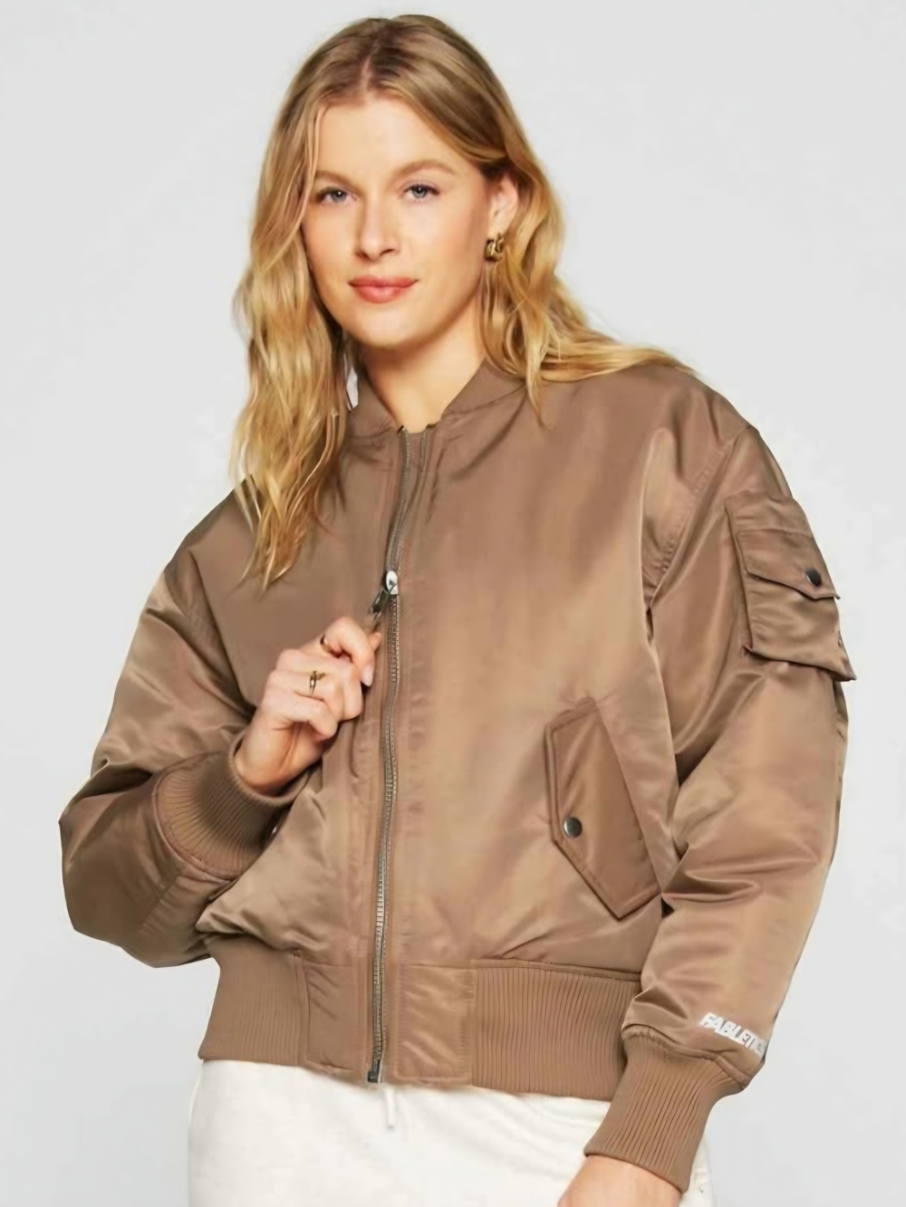Fabletics Tan Bomber Jacket - Picture 2 of 2